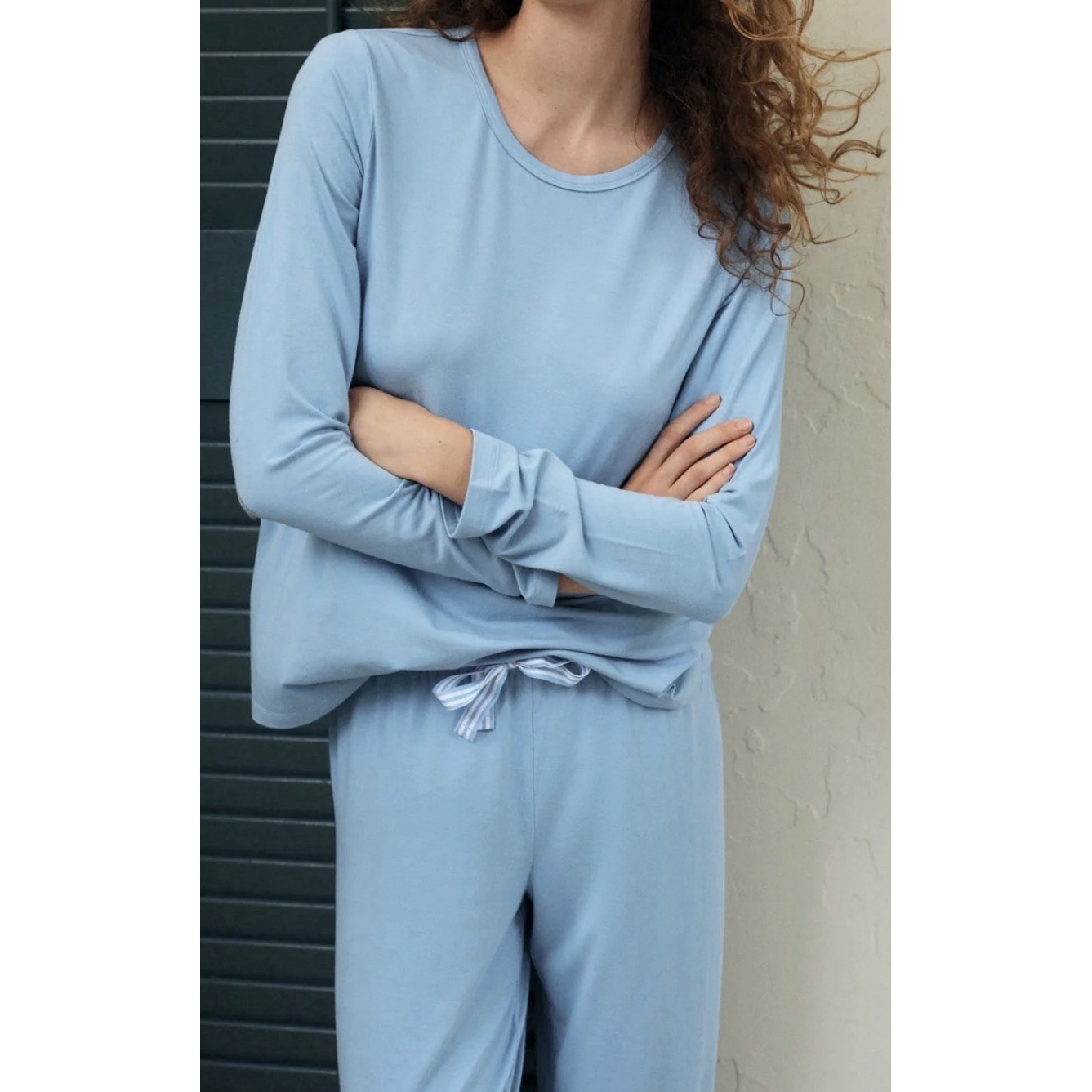Lake Dreammodal Ribbon Pajamas Set Large Long-Long Style Lounge Quiet Luxury